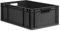 PROREGAL Eurobox NextGen Grip | HxBxT 22x40x60cm | 44 Liter | Griffe offen | Verstärkter Boden | Schwarz | Eurobehälter, Transportbox, Transportbehälter, Stapelbehälter
