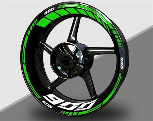 BTWSRX Motorrad-Radaufkleber Für Kawasaki Z900 Z 900 2023-2016 17 Zoll Reflektierender Aufkleber Auf Radnabe Felgenaufkleber Reflektierend Felgenrandaufkleber