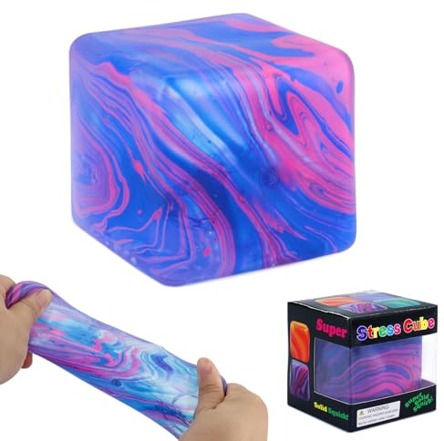 Fidget Toys Squishy Stress Würfel, Fidget Fun Toy, Riesiger Eiswürfel Sensorik Stressball für Kinder & Erwachsene, Anti Stress Spielzeug, Sensory Ball for Kids with Autism, Squishy Fidget Toys