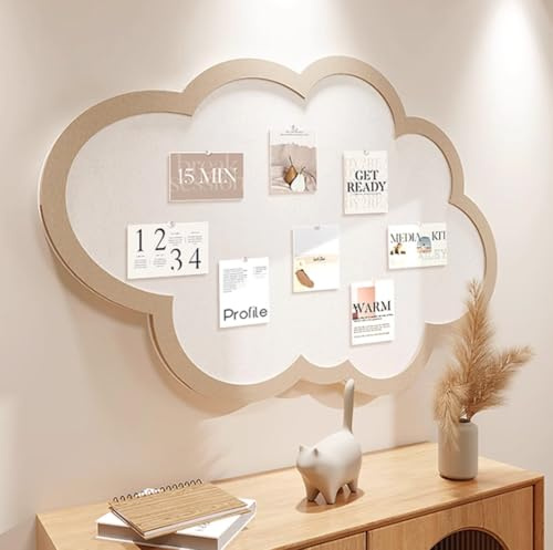 Niedliche Pinnwand für die Wand, Wolkenform, Kork-Pinnwand mit Pinnnadeln, selbstklebendes Filz, Memoboard, Wanddekoration für Büro, Zuhause, Schule (Kamel, 80 x 50 cm)