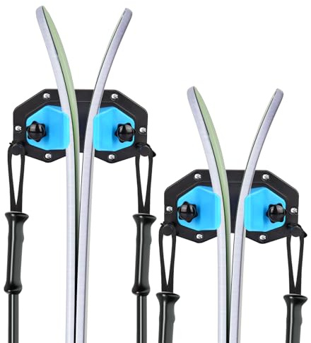BOOSTEADY Skihalter Wand Ski Halterung Wandhalterung für 1 Paar Ski für Garage und Wandmontag, 1 oder 2 Stück (2 Stück)