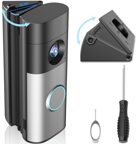 Adjustable 30-55° Doorbell Angle Mount for Ring Newest 2026 Battery Doorbell/Plus/Pro & Wired Doorbell/Pro/Plus,Wedge Kit Corner Mounting Bracket Holder Accessories for House,Enhanced Protection Mount