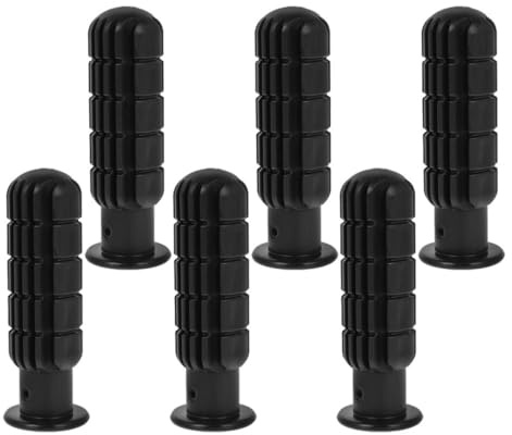 HOMOBABE Tischfußballgriffe 6 Stück PVC Schwarz für Tischkickerstangen | Rutschfeste Kontrolle, Einfache Montage, für Tischfußballautomaten und Büroeinsatz, 8mm Griffmaß