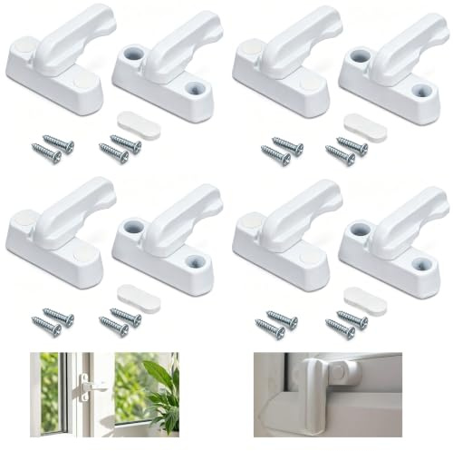 8 Pieces Sash Jammer Blocker for uPVC Windows & Doors | Additional Home Security, Anti-Intruder Jammer Locks, Easy to Install, Door Jammers for Inside Doors, for Home Secure