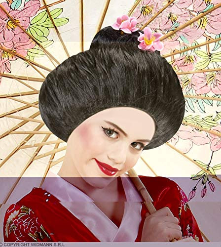 Widmann 93334 - Perücke Geisha, schwarz, Japanerin, Karneval, Mottoparty