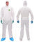 Raygard 30203 Mikroporöser Einweg Overall Schutzanzug mit Kapuze, atmungsaktiv, mit elastischen Bündchen, Knöcheln und Taille, versäuberte Nähte für Spritzlackierung, chemische Industrie (XXL, weiß)