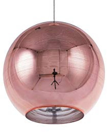 Beliani Lampadario sferico in vetro oro rosa Asaro