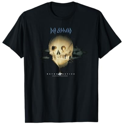 Def Leppard - Offizielles Retro-Album T-Shirt Schwarz S Klassische Passform Klassisch Crew-Ausschnitt Kurzarm Mnner