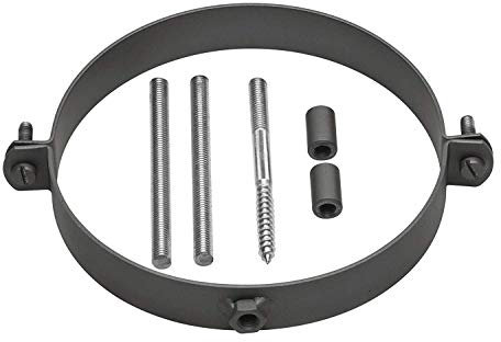 AdoroSol Vertriebs GmbH Ofenrohr Rohrhalter 150 mm Schwarz Rohrschelle Wandhalter