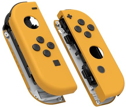 eXtremeRate Carcasa Joycon para Nintendo Switch & OLED Funda de Agarre Reemplazo Shell con Botones para Nintendo Switch Joycons OLED No Incluye Carcasa de Consola(Amarillo)