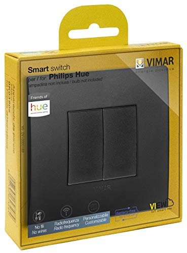 Vimar 0K03906.07 Kit Interruttore senza Fili in Radiofrequenza Philips Friends Of Hue Serie Arké Classic,Nero