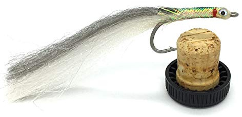 Salzwasser Fliegenfischen Sand Aale/Sandaal, Größe 2, 4 Stück, Grau und Weiß #61E