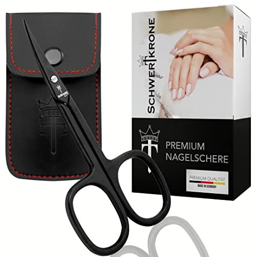 Schwertkrone Nagelschere Nagelhautschere Solingen Made in Germany mit Etui (Hautschere)