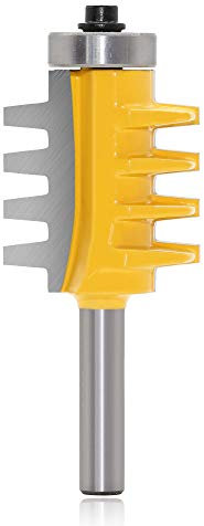 Mesee Reversible Finger Glue Joint Router Bit, 1/4 Inch Shank Carbide Tipped Fingers Glue Joint Bit Woodworking Milling Cutter Tool for Making Door Box Cabinet Shelve