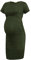 Smallshow Vestiti Premaman Maniche Corte Donna Abito Gravidanza Increspati,Army Green,M
