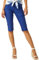 Roman Originals Knee Length Shorts for Women UK - Ladies Cropped Capri Stretch Bengaline Pants Crop Trousers Summer Legging Lounge Essentials Elasticated Casual Clothes - Midnight Blue - Size 14