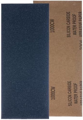 YoiYee 1000 Grit Wet & Dry Sandpaper Sheets, 23 x 9.5cm, Ultra Fine Abrasive Sand Paper Roll for Wood, Metal, Plastic, Glass, Stone and Wall Sanding, 10 Pack