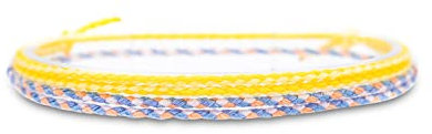 Made by Nami Boho Surfer-Armband 2-er Set Damen & Herren - Handmade Strand Festival Accessoires - Verstellbar - Freundschaftsarmbänder geflochten Mädchen Stoff-Armband (Lavendel & Zitrone)