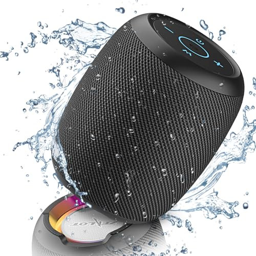 ZEALOT Cassa Bluetooth,Altoparlante Bluetooth con Luce LED,Doppio Driver,20 Ore,IPX6 Impermeabile,Batteria Potente Esterna,AUX,USB,Micro SD/TF