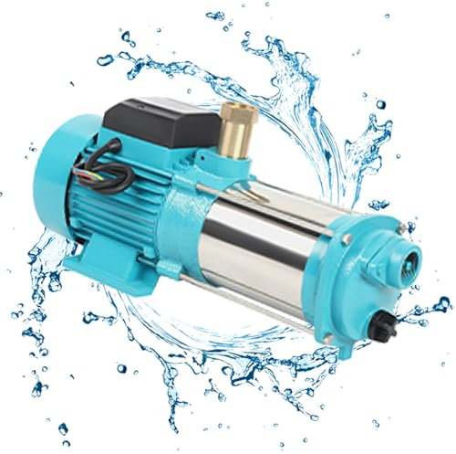 Pompe centrifuge en acier inoxydable, 1300W MC-6SA Pompe de jardin 4000 L/H pour la ferme|l'étang|le jardin Arrosage Augmentation de la pression