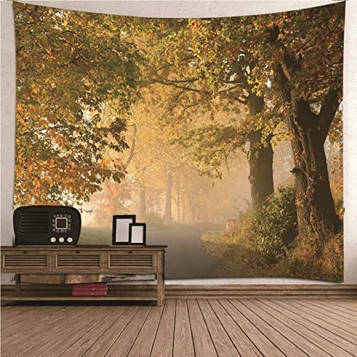 Aotiwe Wandteppich Aesthetic Groß, Küchen Wanddekoration Herbstwald aus Polyester Farbenreich 260X240Cm