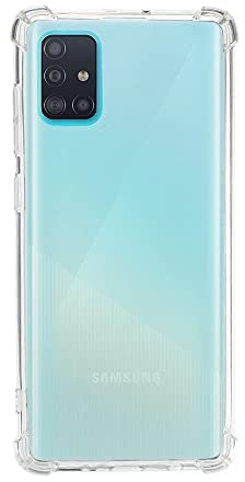 QUITECO Hülle für Samsung Galaxy A51 4G, Handyhülle Transparent Silikon, Durchsichtig Verstärkte Ecken