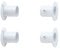 Coshar 4 Stück 25 mm Edelstahl Flansch Stangenendhalter Duschschrank Stange Ende Unterstützung Buchse Halterung - Weiß