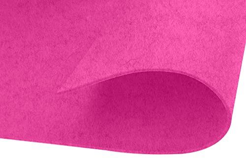 INNSPIRO Fieltro acrílico fucsia láminas adhesivas 20x30cm.x2mm. 220gr./m2 10u. Material muy utilizado para manualidades y decoración
