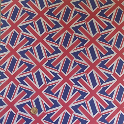 Cotton Jubilee Digitaldruck Stoff, große Union Jacks, 1/2 m, 145 cm x 50 cm