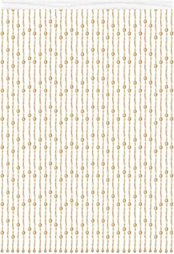 Natural Wood and Bamboo Beaded Curtain,Bead String Door Curtain,Wooden Beaded Fly Screen Door Curtain,Wall Hanging Divider,For Partition Room Bedroom Party Events,Custom (31 strands (60x120cm))