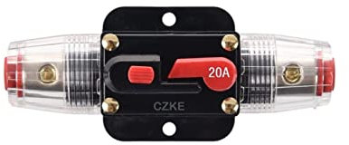 EZZON DC 12 V 24 V Auto-Batterie-Ladegerät Leitungsschutzschalter In-Line mit manuellen Reset-Schaltern Auto 20 A