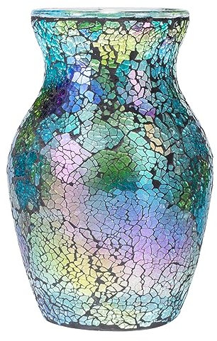 ZHIPINHUI Mosaik-Vase, 20,3 cm hoch, grün, blaugrün, dekorative Blumenvase, Dekoration, Zuhause, Moderne mittelgroße Mosaik-Vase für Schlafzimmer, Wohnzimmer, Küche, Büro, Hochzeit, einzigartige