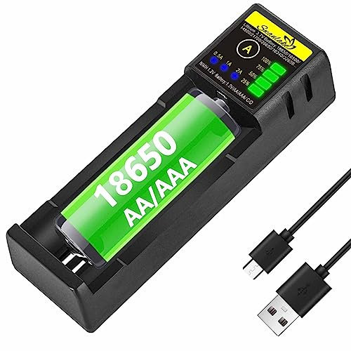 Swanlake 18650 Battery Charger AA Battery Fast Charger for 3.7V Lithium ion 18650 18500 14500 21700 17500 16340 26650 20700 Batteries and 1.2V Ni-MH/Ni-Cd AA AAA C Battery(no Battery)