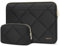 MOSISO Laptop Hülle Tasche Kompatibel mit MacBook Air/Pro, 13-13,3 Zoll Notebook, Kompatibel mit MacBook Pro 14 M4 M3 M2 M1 2024-2021, Rhombus Gesteppte Horizontale Sleeve mit Kleiner Fall,Schwarz