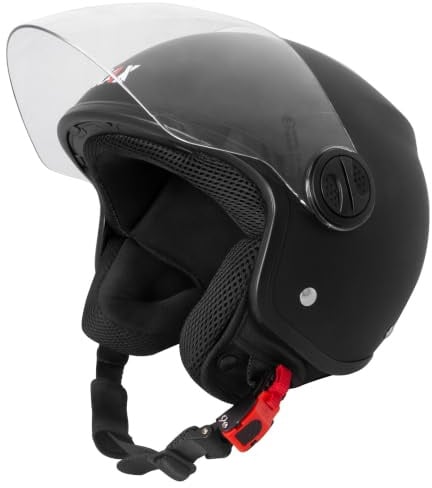 Zorax ZOR-609 Open Face Helmet - Matt Black L (59-60cm) | Scooter Motorbike Motorcycle Crash Helmet ECE 2206