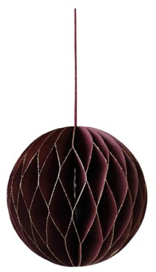coopz Papier Weihnachtsschmuck Kugel Weihnachtskugel Anhänger 11 cm Christbaum, Farbe:Bordeaux