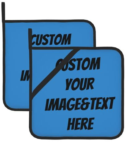 Set di presine personalizzate, design la tua copertura avanzata resistente al calore, guanto antiscivolo da cucina per cuocere, grigliare, cucinare, taglia unica