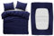 BedLooms 4 Piece Double Bedding Set Navy Duvet Cover Sets Fitted Sheet with Pilow cases Double Duvet Set Soft and Fade Resistant Brushed Microfiber Bedding Quilt Cover Set