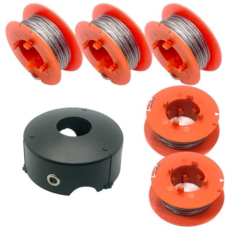 cimsfcor F016800175 Pro-Tap Bobine de fil de débroussailleuse avec capuchon F016L71088 pour Bosch ART 23 Combitrim, Art 26 Combitrim, Art 30 Combitrim, Art 23 Easytrim, Art 26 Easytrim (5 bobines + 1