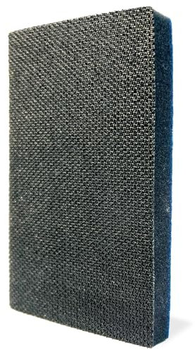 Soft Sponge Sanding Interface Pad for Hand Block Sanders, Ideal for Sanding Round & Curved surfaces, Size 125mm x 70mm, Tough Hook & Loop Interface, No Extractor Holes for Even Abrasion