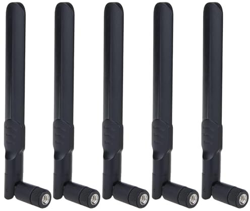 GTIWUNG 5 Pièces Antenne WiFi Bi-Bande 2.4GHz 5GHz 5.8GHz RP-SMA Mâle Double Bande Antenne WiFi Omnidirectionnelle 5dBi pour Caméra Sécurité IP Bateau Amorceur FPV Routeur WiFi Carte Réseau sans Fil