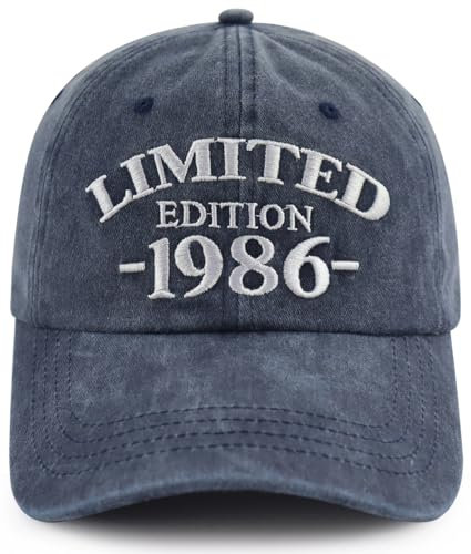 Xullaxth Limitierte Auflage 1980 1981 1982 1983 1984 1985 1986 1987 1988 1989 Mütze für Herren und Damen, verstellbare Baseballkappe aus Baumwolle, 1986 Navy, Einheitsgröße