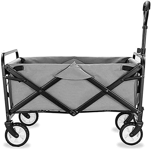 Klappbarer Bollerwagen mit abnehmbarem Verdeck, Klappbarer Bollerwagen, tragbarer Outdoor-Trolley zum Angeln, für den Garten oder den Strand, Tragkraft 60 kg