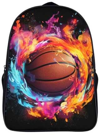 VRBNASYTR Basketball Schulrucksack Jungen Mädchen Teenager Schultasche Wasserdicht Rucksack Damen Herren Schulranzen Laptop Tasche Backpack 40x28x16cm