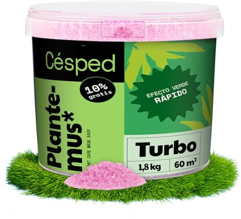 PLANTEMUS Engrais Gazon Turbo Azoté. Technologie Allemande, Action Rapide, Fertilisant Pelouse Microcristaux Ultrasolubles, 1.8 KG, 60 m²