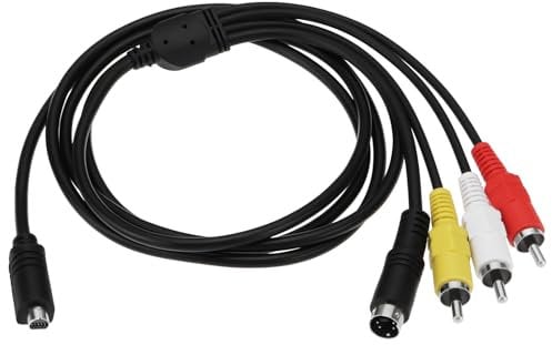 ECSiNG Digital Camera 10 Pin VMC Audio Video Cable VMC-15FS VMC-30FS AV to RCA Cable Replacement Part Compatible with Sony DCR-SR90/ DPP-EX50/ HDR-CX7/ HDR-FX7 Handycam Camcorder Camera(1.5m)