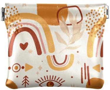Porte-monnaie en cuir avec motif indien bohème pour femme, Indiens à motif bohème, 1 size, Impression artistique