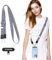 MoKo Universal-Handy-Lanyard, geflochtene Handykette, Umhängeband, Diebstahlschutz, Abnehmbares Damen-Handy-Lanyard um den Hals mit Patches für iPhone, die meisten Smartphones – Indigo
