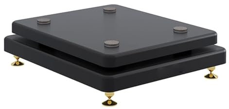Soporte de aislamiento de subwoofer para monitor de estudio, base estabilizadora con 2 pisos, soporte de 20 cm x 40 cm
