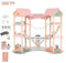 HOMASIS Casa delle Bambole in Legno per Bambini su 3 Livelli, Casa delle Bambole d'Angolo con 31 Mobili e Accessori, Bella Casa da Sogno Principessa per Bambole, Casa da Gioco per Bambini 3+ Anni